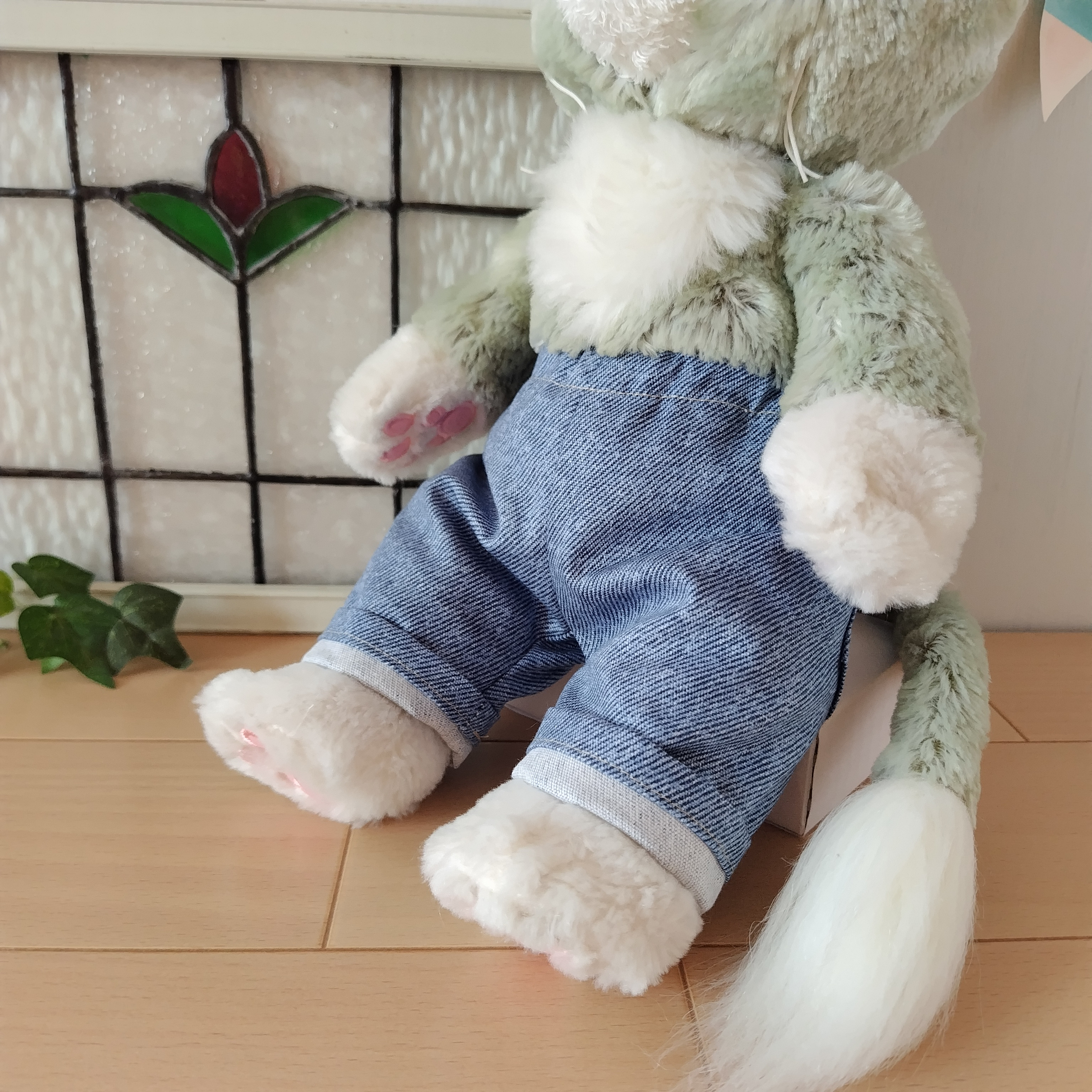 ぬいぐるみ バーニー デニムパンツ
