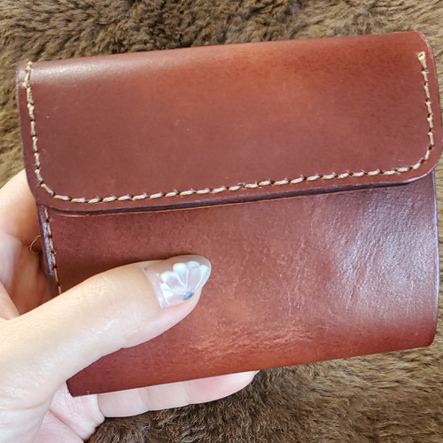 ヘルツ コンパクト二つ折り財布 ネイビー紺色 セルリアンブルー特別