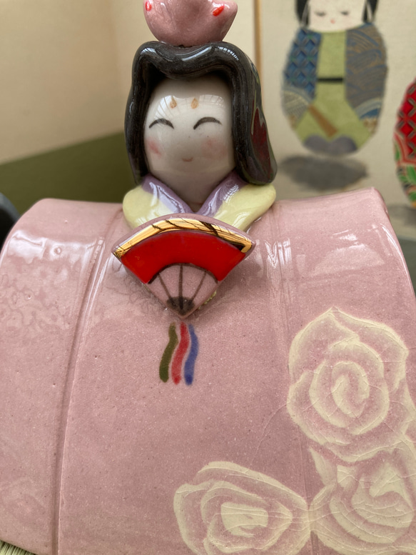 練り込み雛人形　節句　季節の飾り物 3枚目の画像