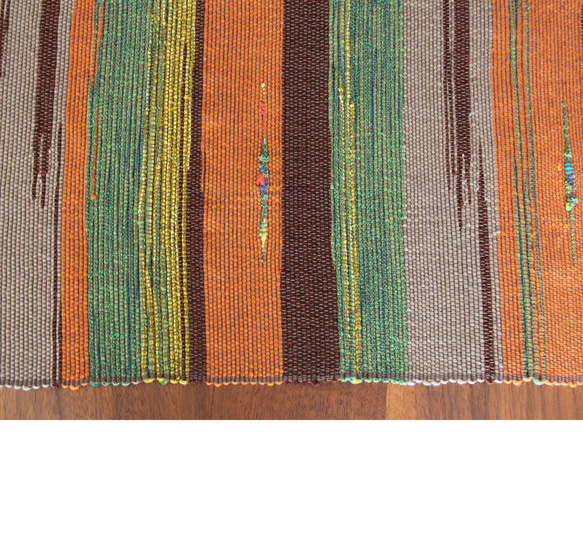 コットンウール手織りテーブルランナー　ベージュ系3/タペストリー/敷物/インテリア 5枚目の画像