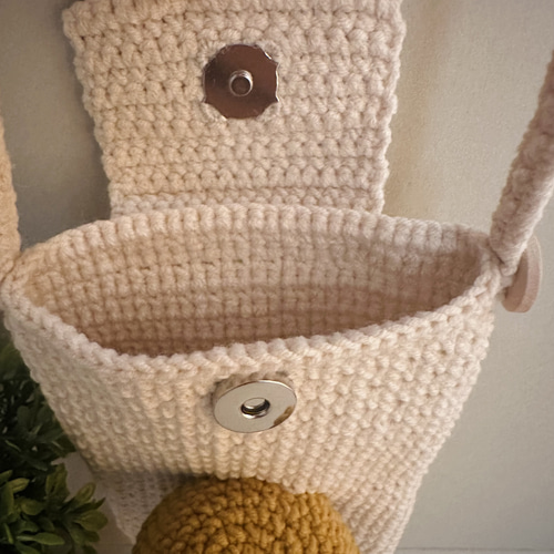 スマホポーチ くまさん ポシェット 編みぐるみ かぎ針編み ポーチ 1月9