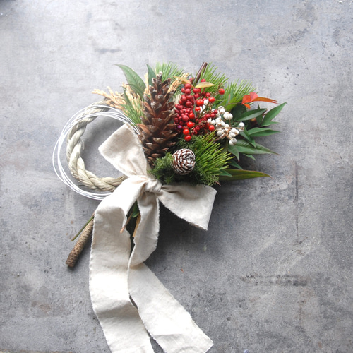 12月30日までに発送致します】 数量限定！しめ縄リース~秋田八竜松と