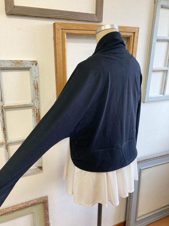 大人ボレロ❤️ドルマン袖のボレロカーディガン 黒（サイズフリーM〜L） 9枚目の画像