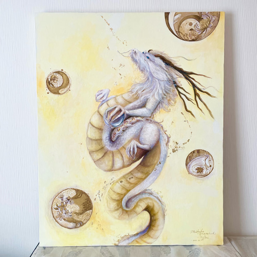 太陽に向かって】絵本の様な絵アクリル絵画原画販売です(^^)