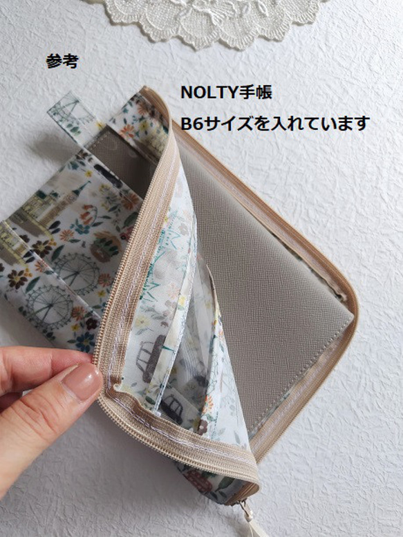 B6 L 型拉鍊透明袋帶隔間 Betsy Liberty 層壓板♡常年流行圖案 第10張的照片