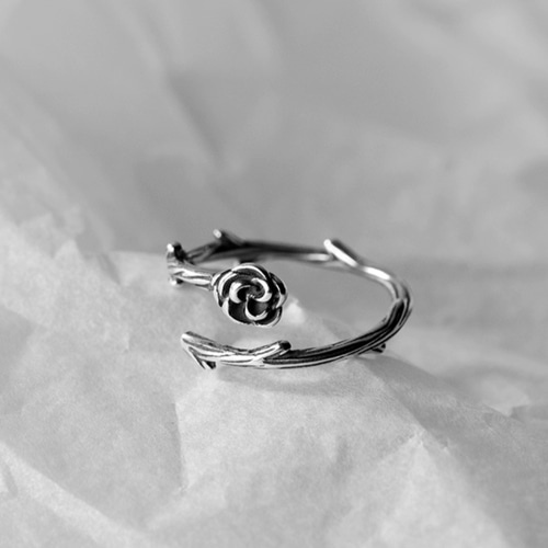 シルバー925 Silver 薔薇・スカルデザインリング/軽研磨仕上げ/15号 imgrc0066909074.jpg