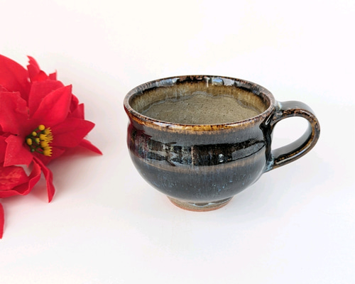 濃い色のコーヒーカップ 【手仕事 民藝 和 陶器】 ティーカップ 酒津焼
