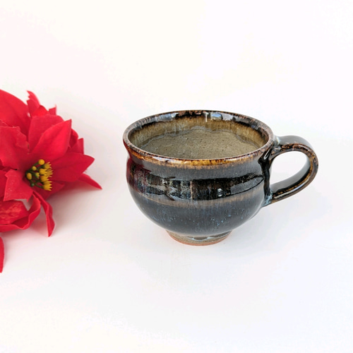 濃い色のコーヒーカップ 【手仕事 民藝 和 陶器】 ティーカップ 酒津焼