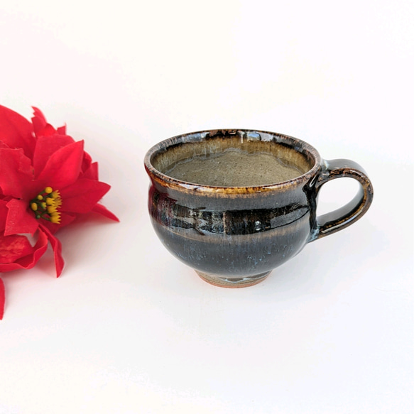 濃い色のコーヒーカップ 【手仕事 民藝 和 陶器】 ティーカップ 酒津焼