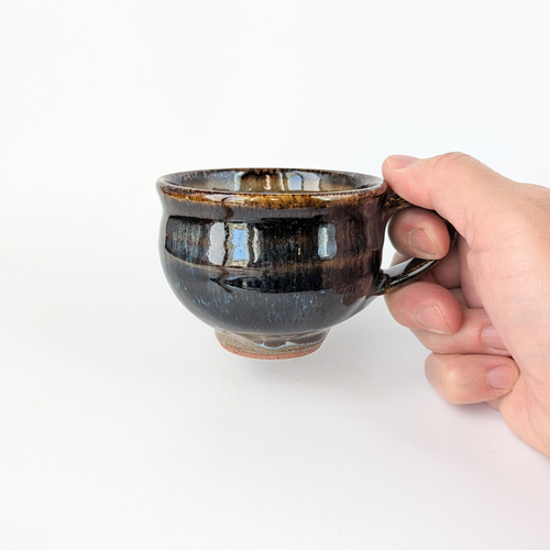 濃い色のコーヒーカップ 【手仕事 民藝 和 陶器】 ティーカップ 酒津焼