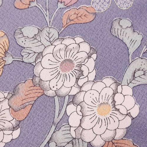 ワンタッチ着物 くらわん着物 正絹付け下げ訪問着リメイク 藤色辻が花