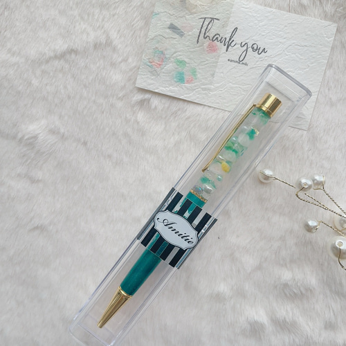 ハーバリウムボールペン　極小ミニバラ　ミント 透けないバラ】ミニバラハーバリウムボールペン ハーバリウム