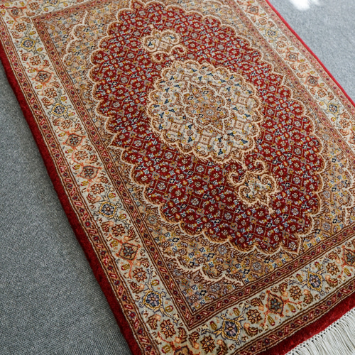 88×61cm【ペルシャ手織り絨毯 タブリーズ産 50RAJ】 カーペット・絨毯