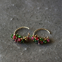 聖誕彩色環形耳環 第8張的照片