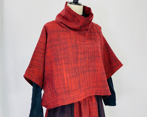 OZZON JAPAN 和柄 和風 ポンチョ リバーシブル OZZON JAPAN 和柄和風