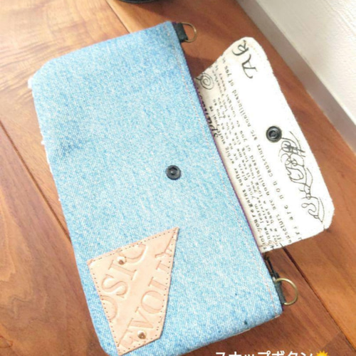 Wallet shoulder bag／ミニポーチ付／デニムリメイク Wallet shoulder bag／ミニポーチ付／デニムリメイク 楽天市場