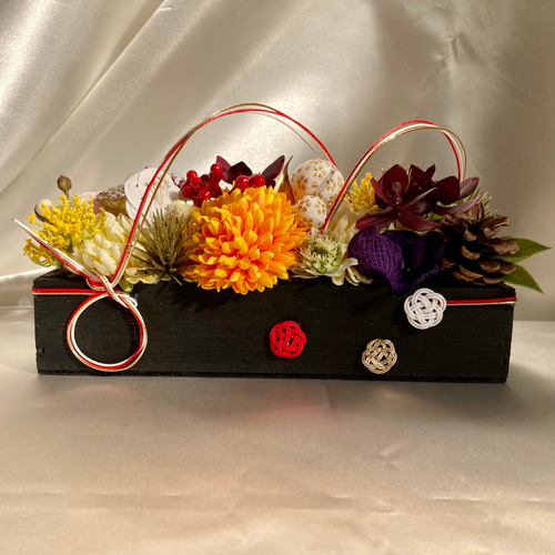 お正月 フラワー アレンジメント アーティフィシャルフラワー 造花