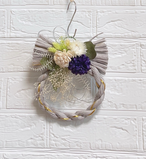 17しめ縄しめ飾り正月飾り ドライフラワー プリザーブド インテリア