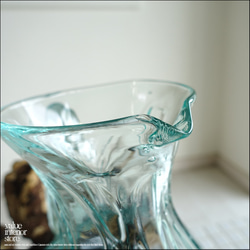 硝子デキャンターｆ/1 ガラスピッチャー フラワーベース ガラスベース 手作り ポプリ入れ 花瓶 一点物 ハンドメイド 6枚目の画像