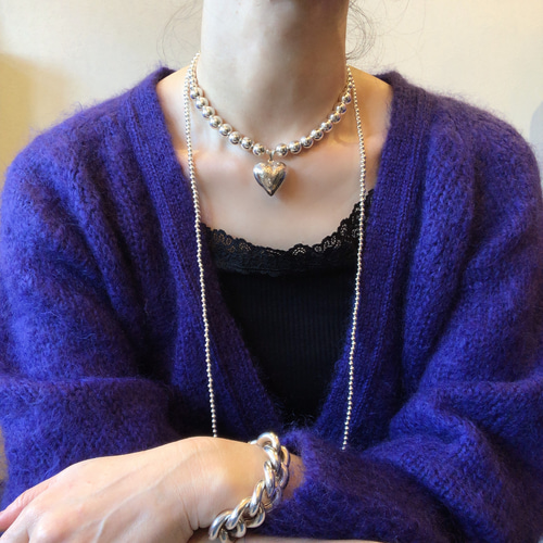 ヴィンテージハートチャーム×ナバホパールネックレスsilver925 vintage ネックレス・ペンダント Doux grain  通販｜Creema(クリーマ) 17006510