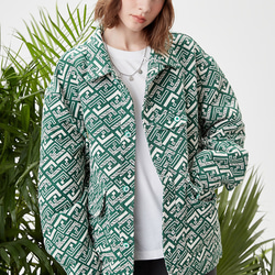 メンズ・レディース兼用・春と秋の新制品のカスタム色ジャカードジャケットのゆったりしたコート  20.-1318 4枚目の画像