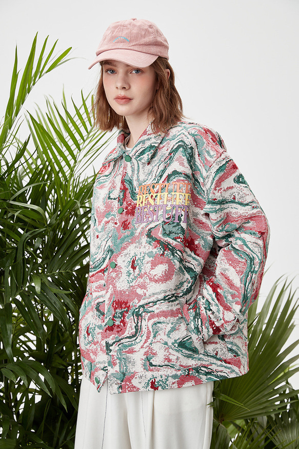 メンズ・レディース兼用・春と秋の新品のカラフルな刺繍ジャケットの上着  20-1318 11枚目の画像