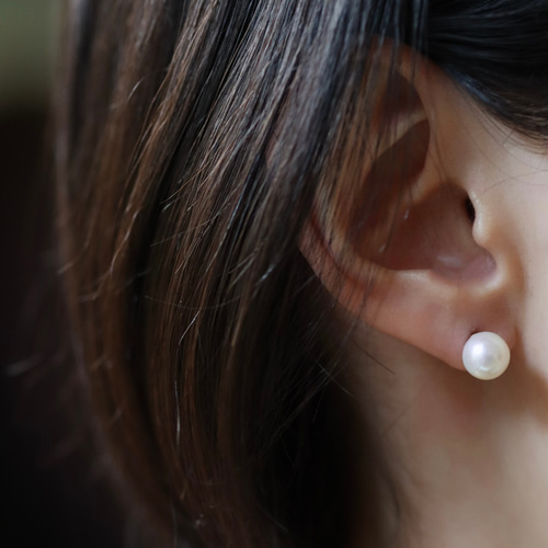 一粒パールピアス 8mm 9mm 高品質 淡水パール 14kgf セレモニー 和装  