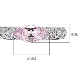 マーキス ライトピンク 高炭素ダイヤモンド キラキラ ゴージャス リング ラグジュアリー パヴェ 指輪 6枚目の画像