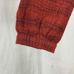 【遠州織り】前立て開き ビッグシャツワンピース 赤 重ね着 ゆったり 二重織 オーガニックコットン ミセス 8枚目の画像