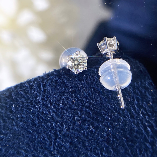 天然ダイヤモンドピアス0.31ct k18 ピアス（スタッド・一粒） パール  