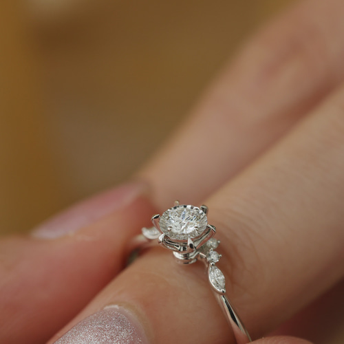 天然ダイヤモンドリング0.292ct k18 指輪・リング パール大好き(購入前  