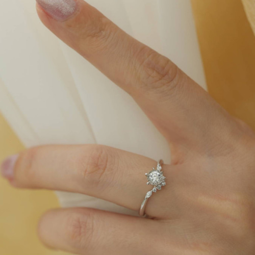 天然ダイヤモンドリング0.292ct k18 指輪・リング パール大好き(購入前  