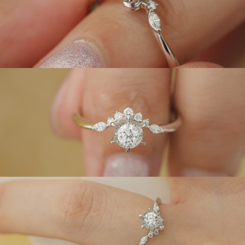 天然ダイヤモンドリング0.292ct k18 指輪・リング パール大好き(購入前  