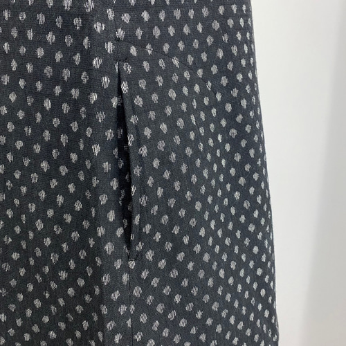 マンガン染め】Aラインブラウス 長袖 雪ん子絣 水玉 ドット 綿100 天然  