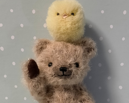ハンドメイド 抹茶色　クマのぬいぐるみ 仲良しクマの赤ちゃん 手作りキット（白熊・茶くま