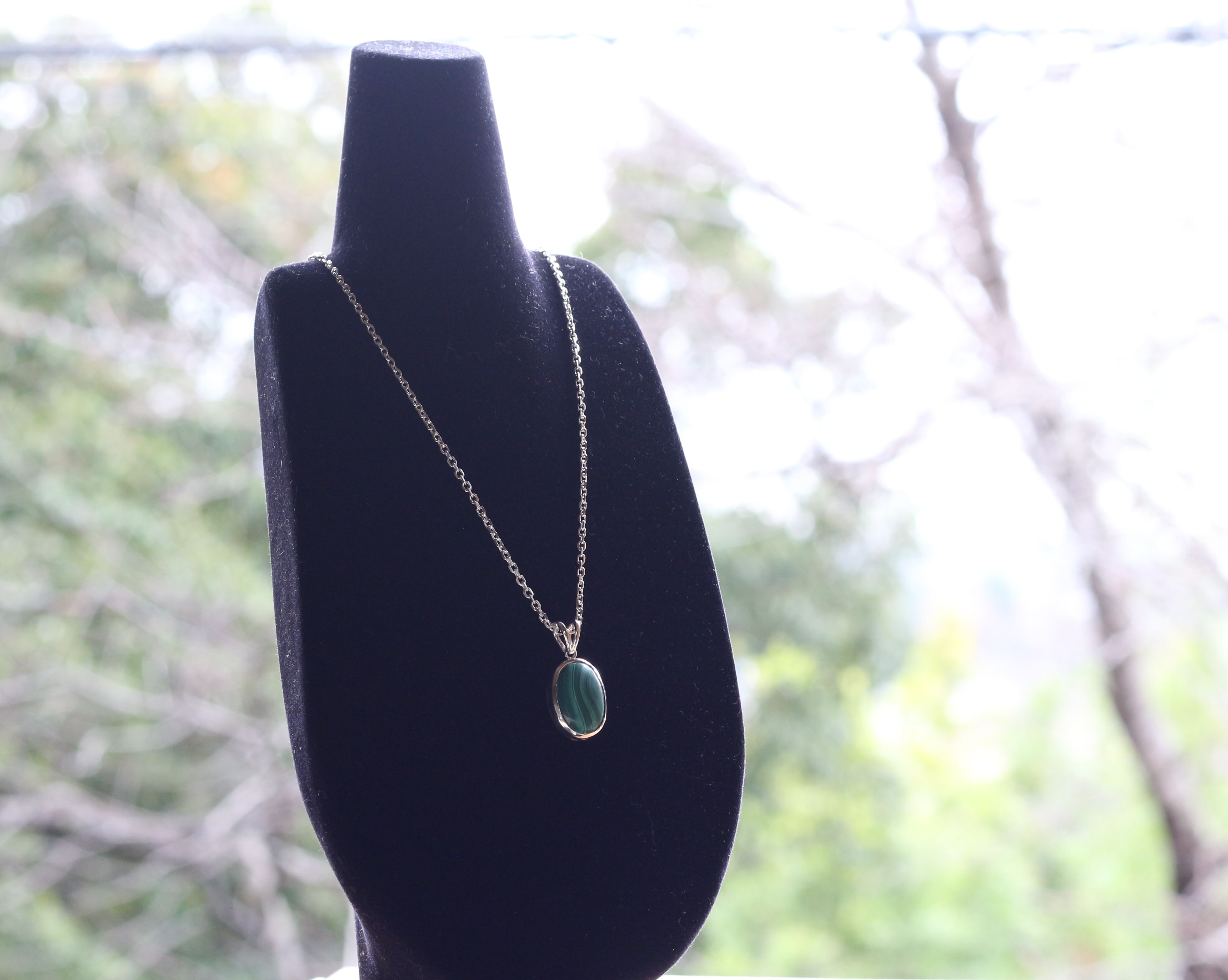 Sv925 マラカイトペンダント 16.84ct