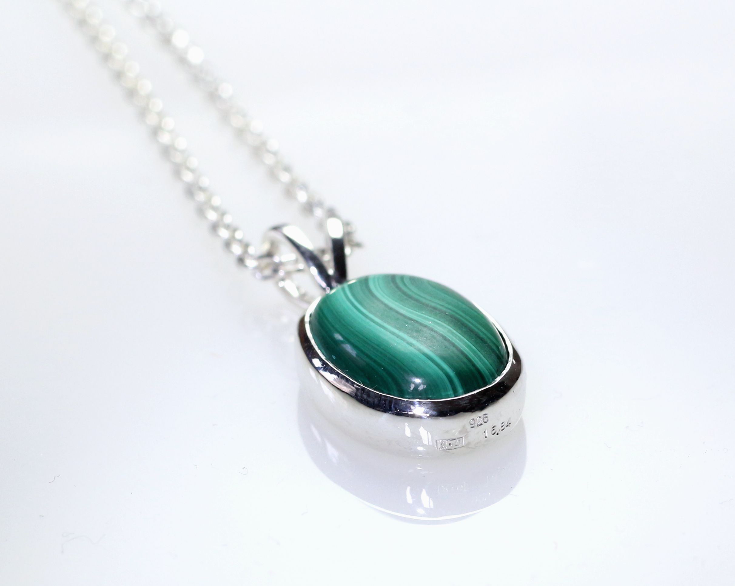Sv925 マラカイトペンダント 16.84ct