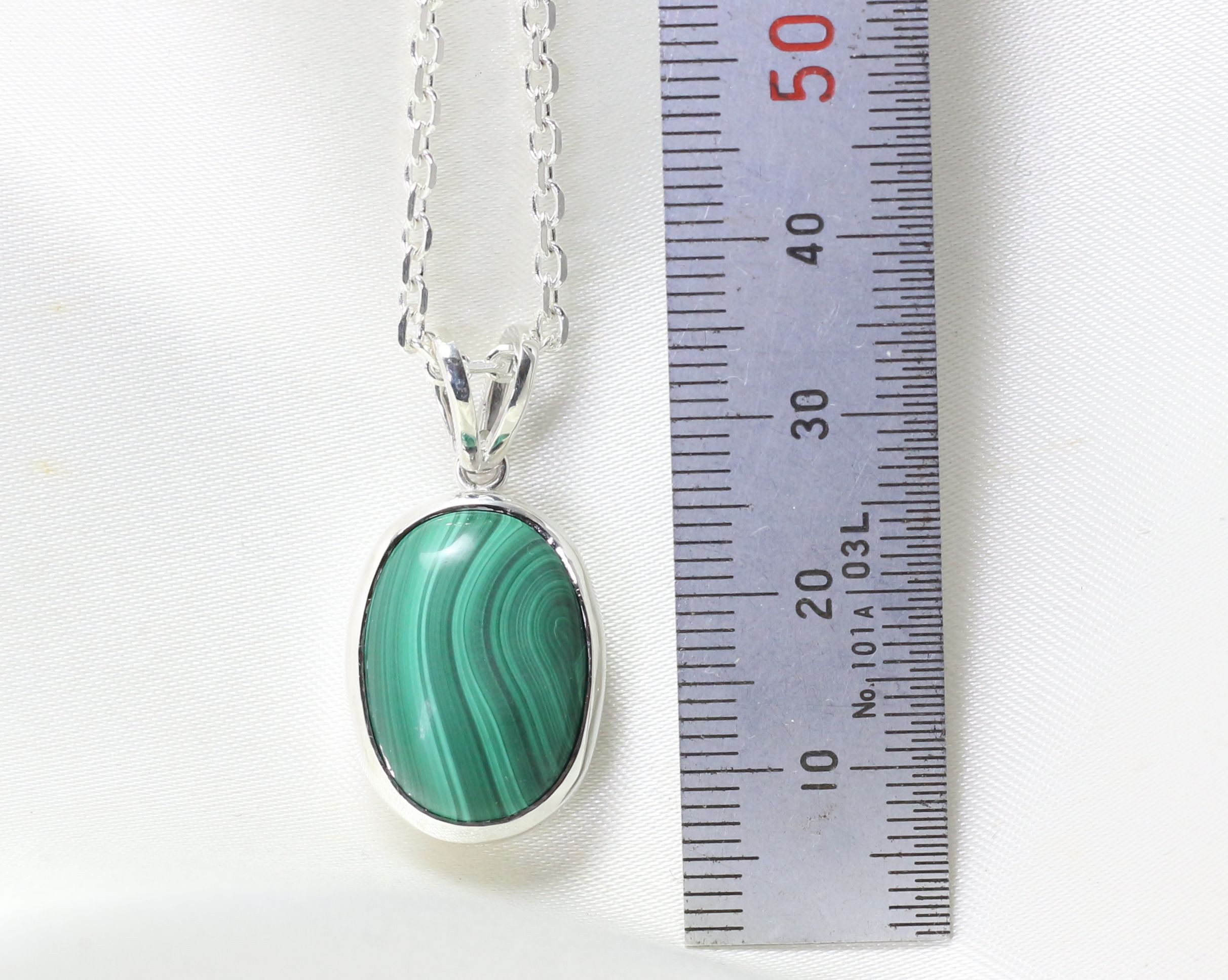 Sv925 マラカイトペンダント 16.84ct