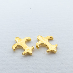 ＊10個＊ メタルカボション フルール·ド·リス 8x4mm 合金製 金色 ゴールド na038 3枚目の画像