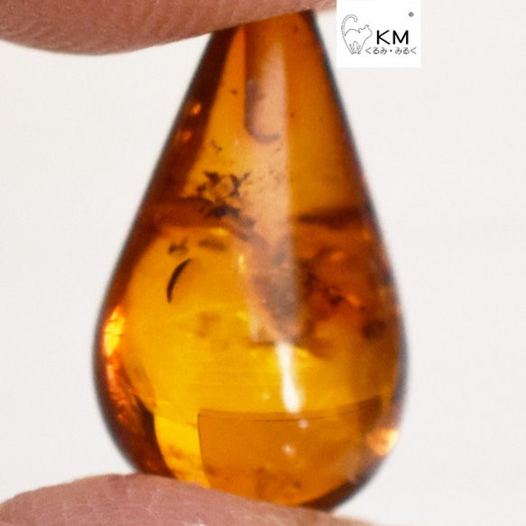 жリトアニア産天然アンバー 琥珀 ドロップ　素材12　1.895ct 1枚目の画像