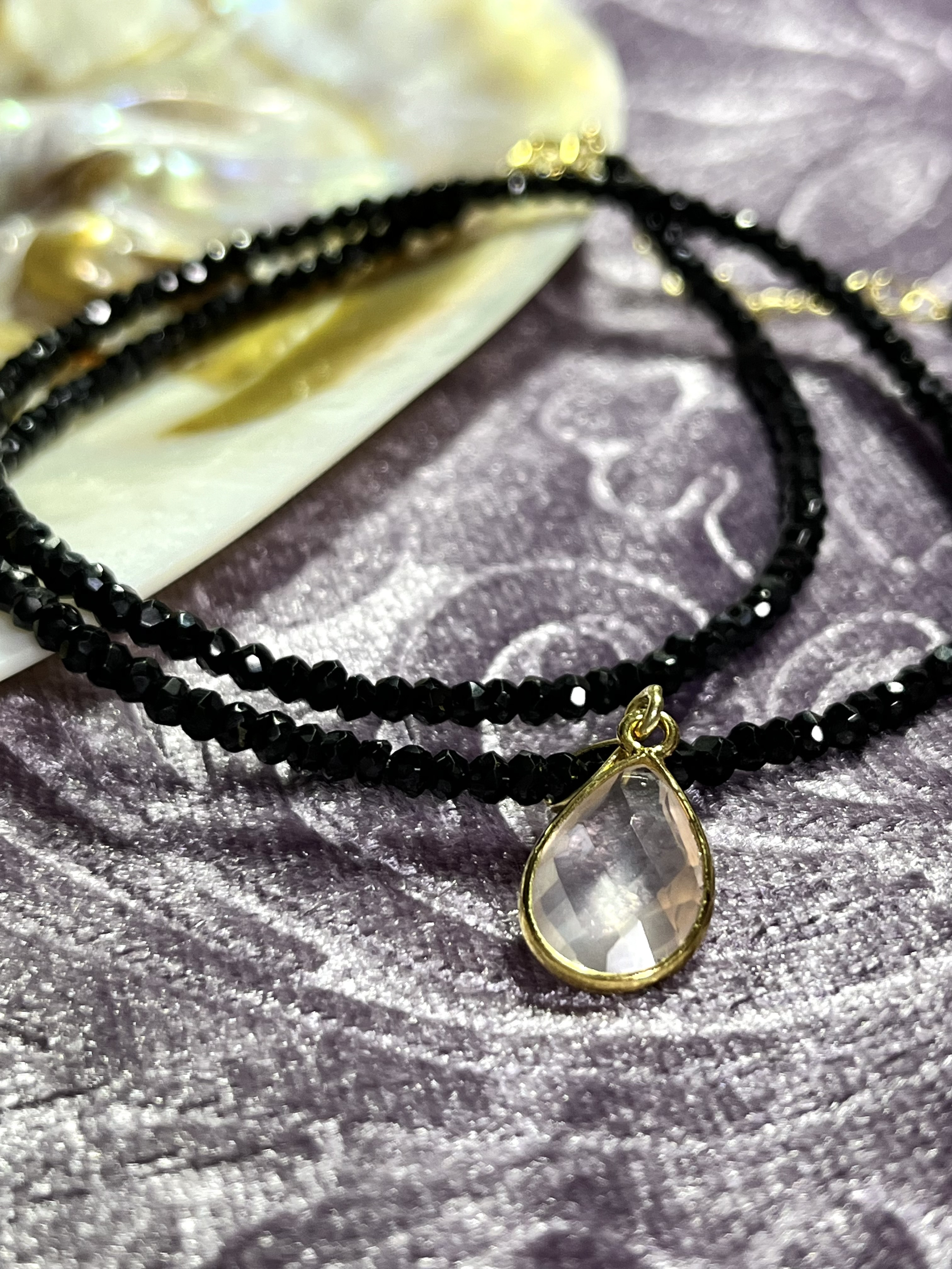 ♡聖なる夜に♡スピネル&ローズクォーツネックレス