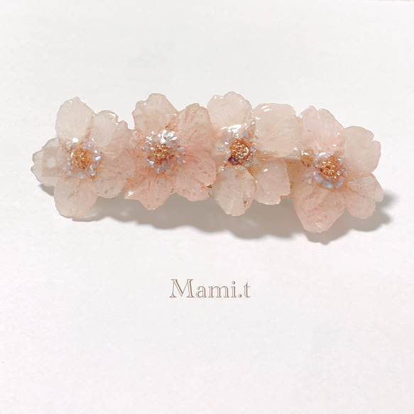 《Mami.t》  桜のバレッタ(10cm) 5枚目の画像