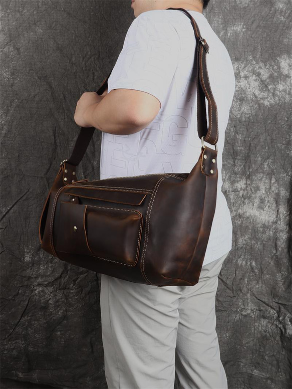 本革 チェストバッグ レザー ショルダーバッグ メンズ オートバイバッグ 牛革ボディバッグ彼氏友達父の日誕生日プレゼント 本革 メンズ ショルダーバッグ バッグ 旅行バッグ