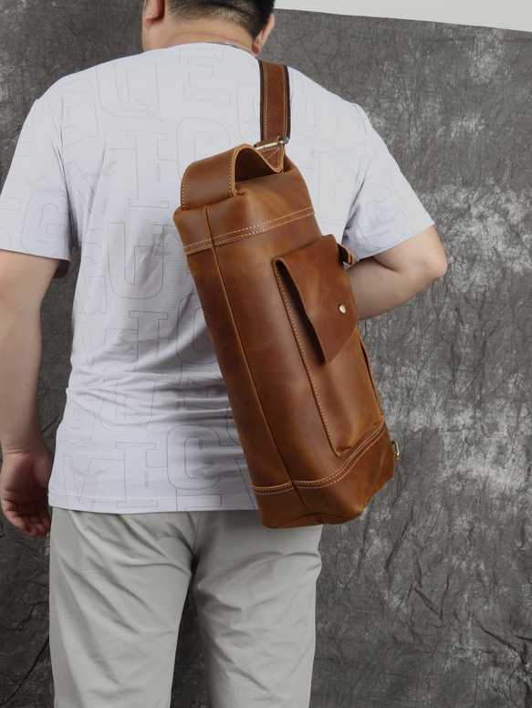 本革 チェストバッグ レザー ショルダーバッグ メンズ オートバイバッグ 牛革ボディバッグ彼氏友達父の日誕生日プレゼント 本革 メンズ ショルダーバッグ バッグ 旅行バッグ