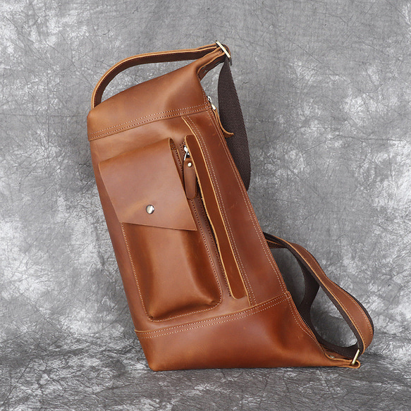 本革 チェストバッグ レザー ショルダーバッグ メンズ オートバイバッグ 牛革ボディバッグ彼氏友達父の日誕生日プレゼント 本革 メンズ ショルダーバッグ バッグ 旅行バッグ