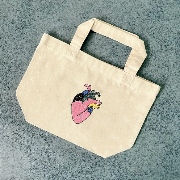 刺繍心臓ミニトートバッグ トートバッグ NEEDLECRAFT 通販