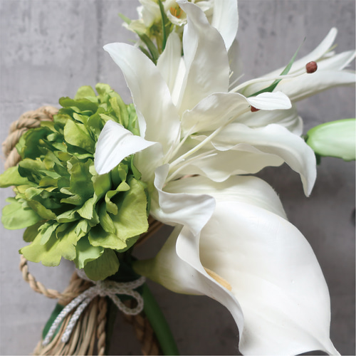 お正月しめ縄飾り2026 ✿ アーティフィシャルフラワー SelenaⅡ しめ縄