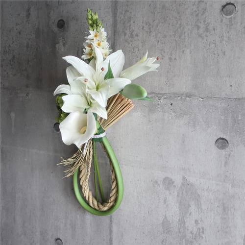 お正月しめ縄飾り2026 ✿ アーティフィシャルフラワー SelenaⅡ しめ縄