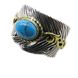 【フェザーデザイン】ターコイズ リング 【インディアンジュエリー】 d54a2fd9596dc2578fcbaa29f9cc4b