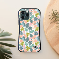 【耐衝撃グリップケース】PASTEL TROPICAL LEAVES iPhone  スマホケース 7枚目の画像